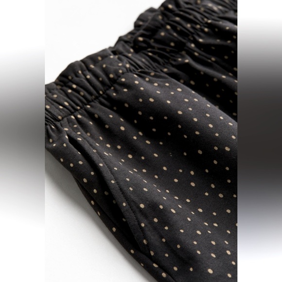 Polka Dot Navy and White mini skirt w elastic waist and pockets women's Small - Picture 1 of 7